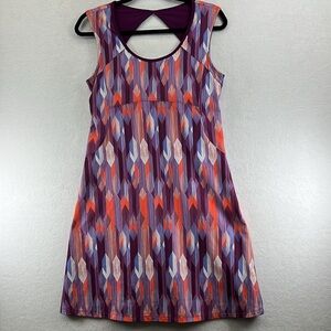 Prana / Title Nine Dress Women’s Sz Small Purple Orange Polyester/Elastane EUC